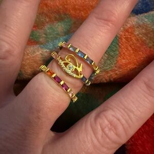 Cleopatra rainbow rings from Bomb Party- size 9
